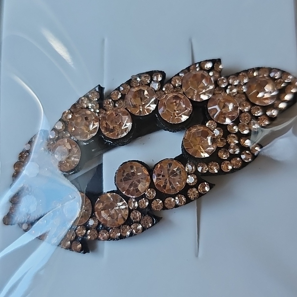 New Elegant Apricot Color Crystal Hair Clip Barrette